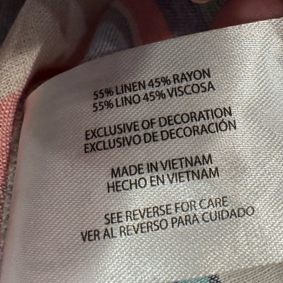 Women's Orvis Ladies Short Sleeve Button Up Linen Blend Shirt Top Stripe S - Picture 13 of 15